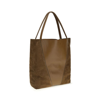 Chloé Brown Calf Leather Spin Tote Bag