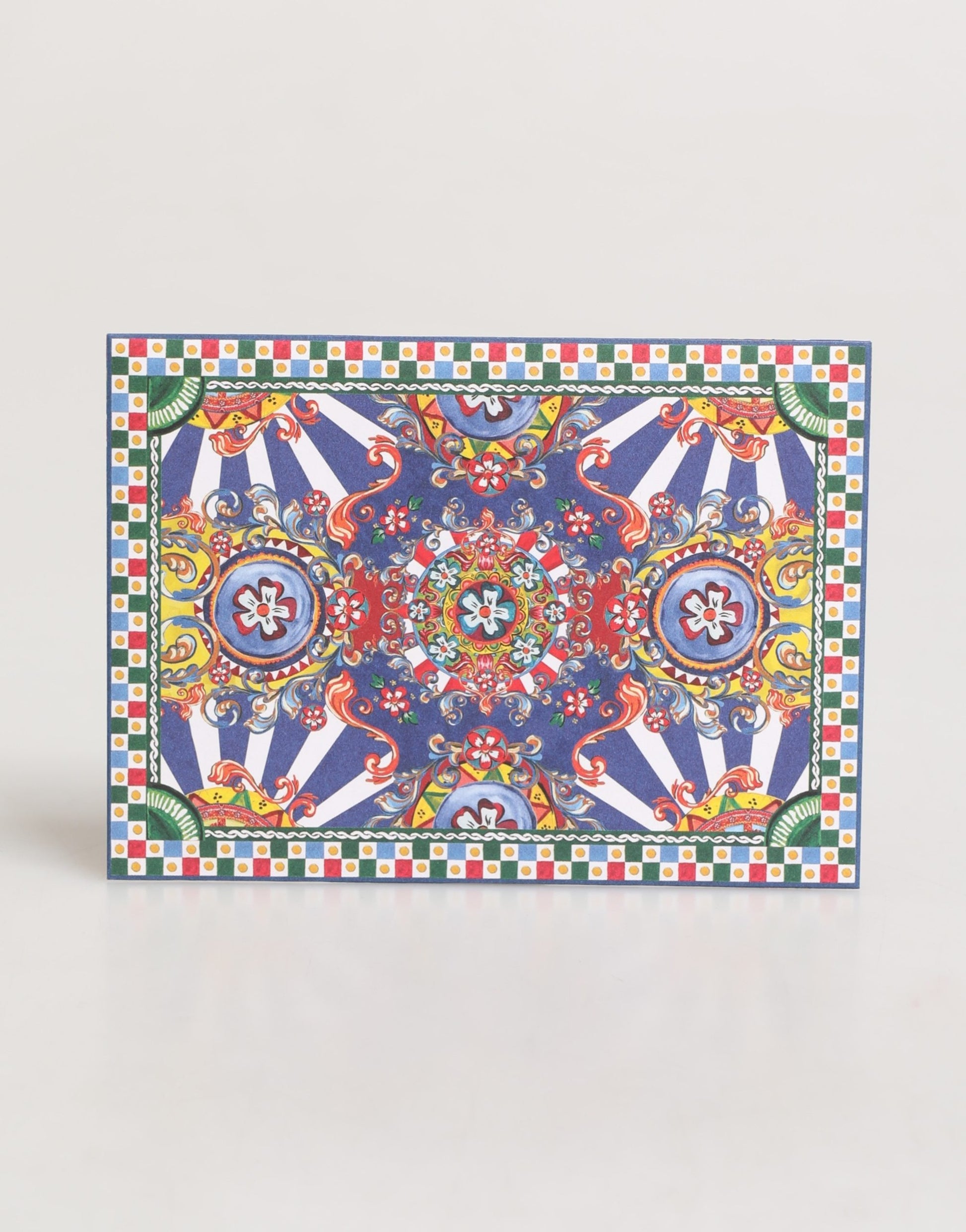 Dolce & Gabbana Multicolor Carretto Siciliano Envelope Post Card Holder