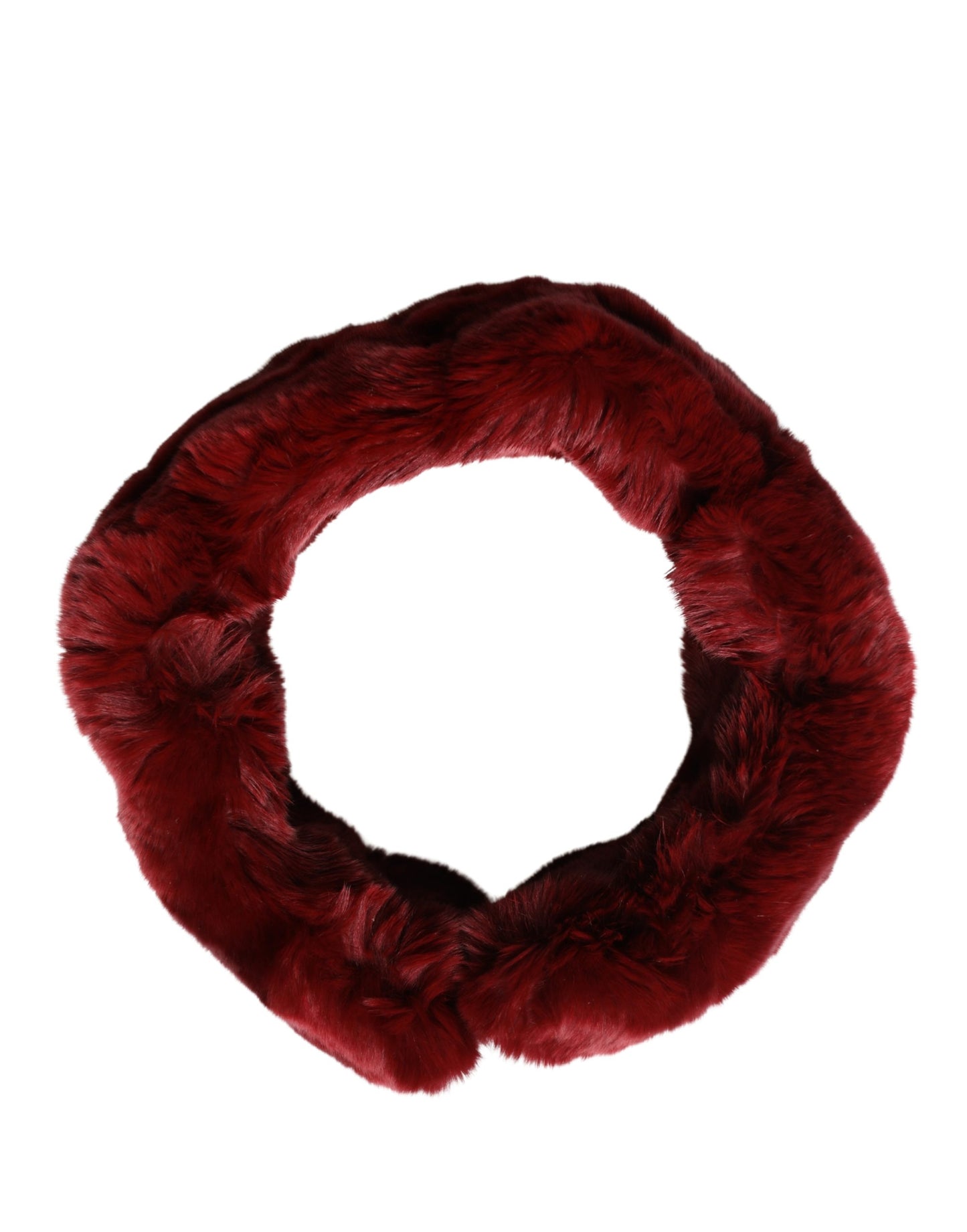 Dolce & Gabbana Red Lamb Fur Collar Women Neck Wrap Scarf
