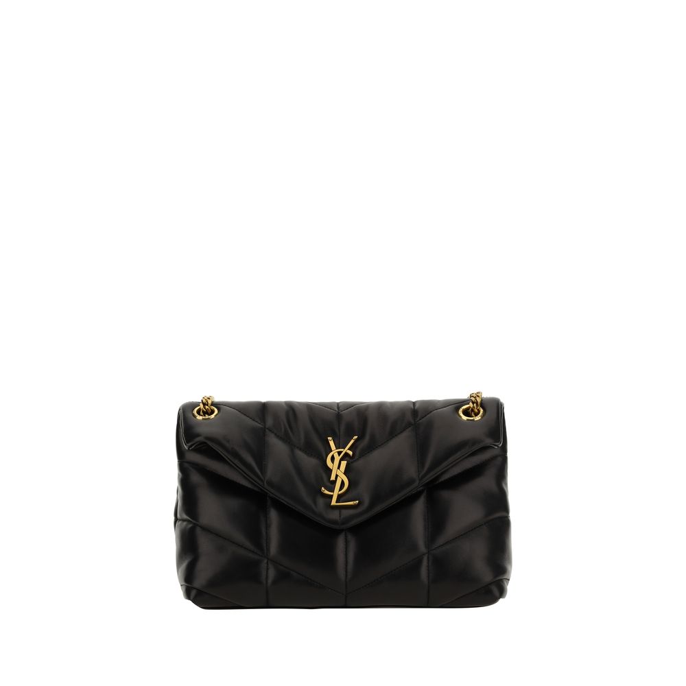 Saint Laurent Black Lambskin LouLou Puffer Crossbody Bag