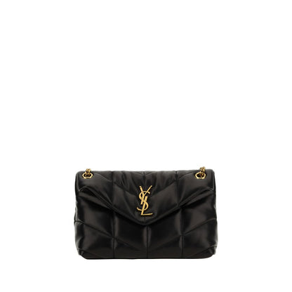 Saint Laurent Black Lambskin LouLou Puffer Crossbody Bag