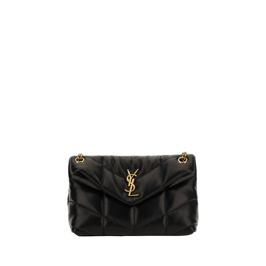 Saint Laurent Black Lambskin LouLou Puffer Crossbody Bag