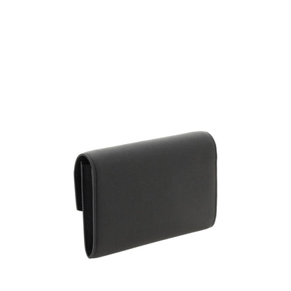 Saint Laurent Black Calf Leather Uptown Chain Wallet