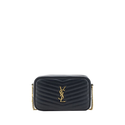 Saint Laurent Black Calf Leather Lou Mini Matelassé Leather Camera Bag