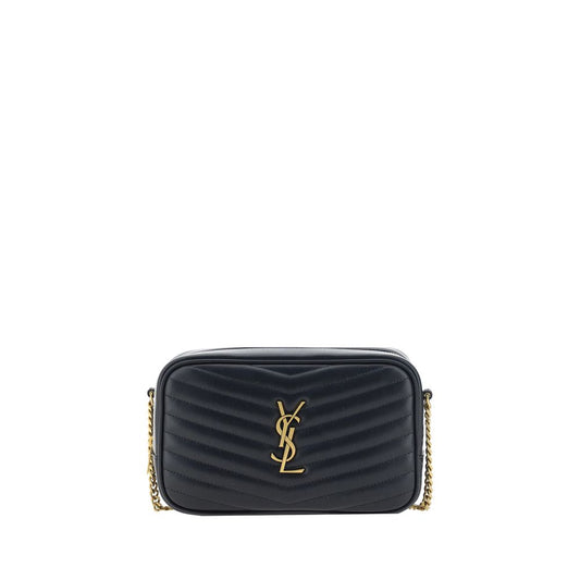 Saint Laurent Black Calf Leather Lou Mini Matelassé Leather Camera Bag