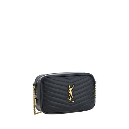 Saint Laurent Black Calf Leather Lou Mini Matelassé Leather Camera Bag