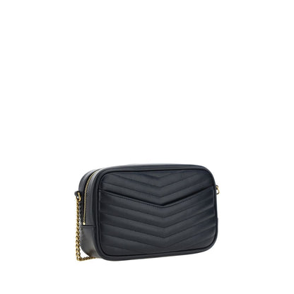 Saint Laurent Black Calf Leather Lou Mini Matelassé Leather Camera Bag