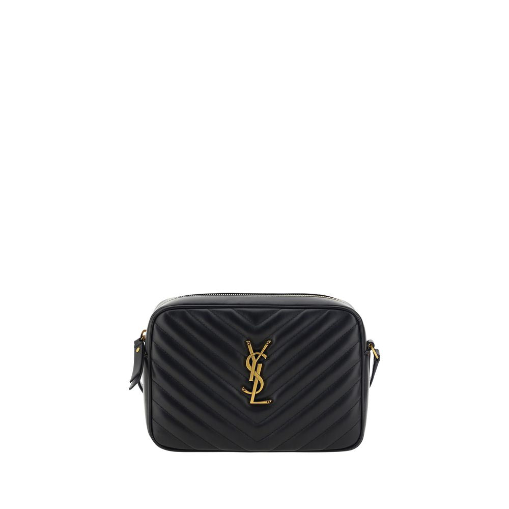 Saint Laurent Black Chevron Leather LouLou Camera Bag