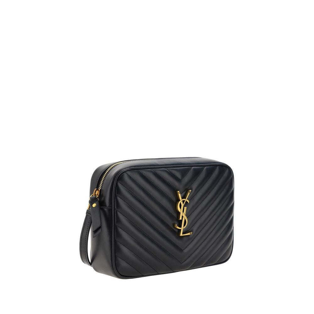 Saint Laurent Black Chevron Leather LouLou Camera Bag