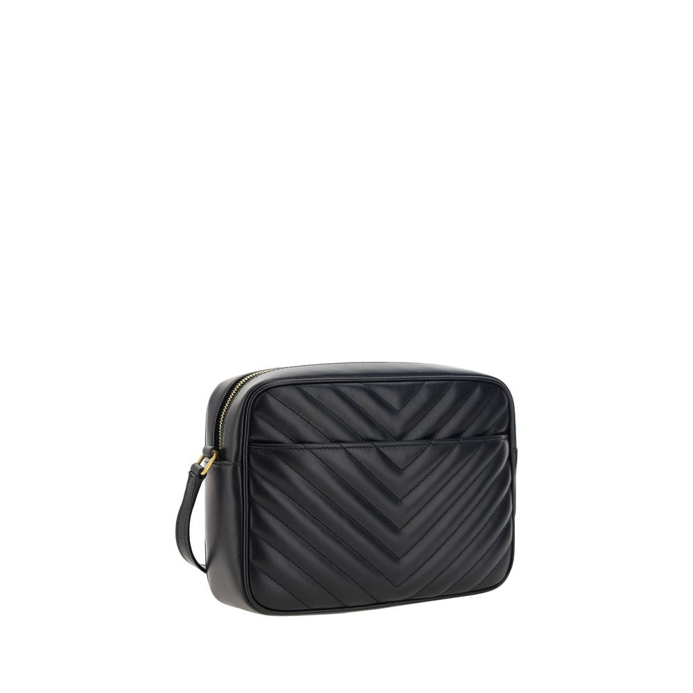 Saint Laurent Black Chevron Leather LouLou Camera Bag