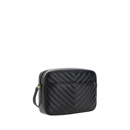 Saint Laurent Black Chevron Leather LouLou Camera Bag