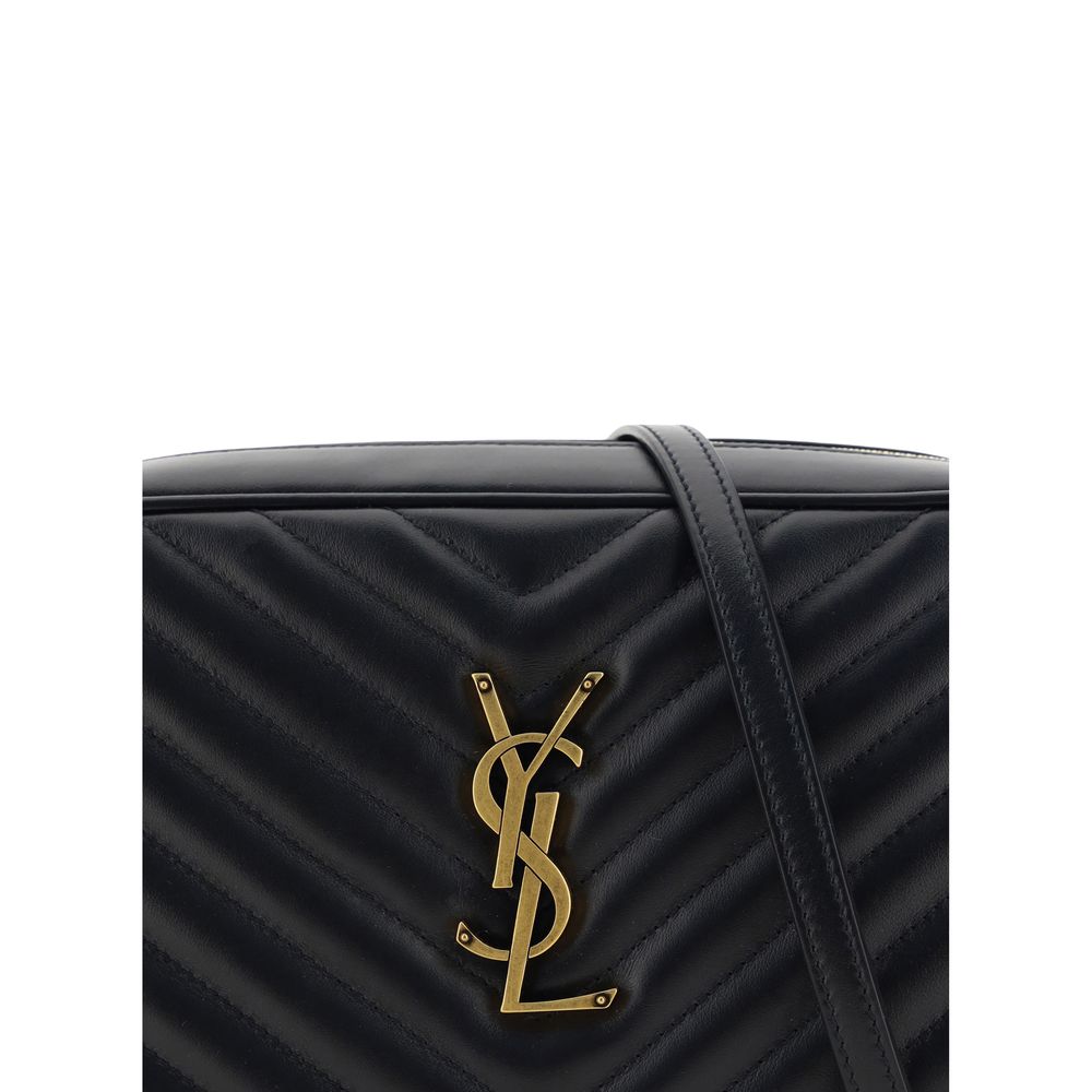 Saint Laurent Black Chevron Leather LouLou Camera Bag