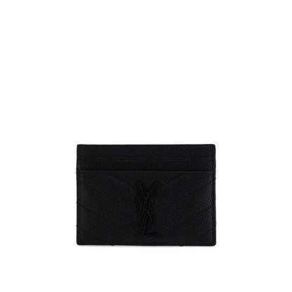 Saint Laurent Black Calf Leather Card Holder Wallet