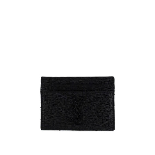 Saint Laurent Black Calf Leather Card Holder Wallet