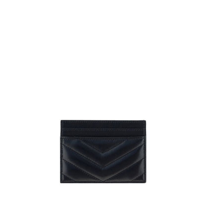 Saint Laurent Black Lamb Leather Card Holder Wallet