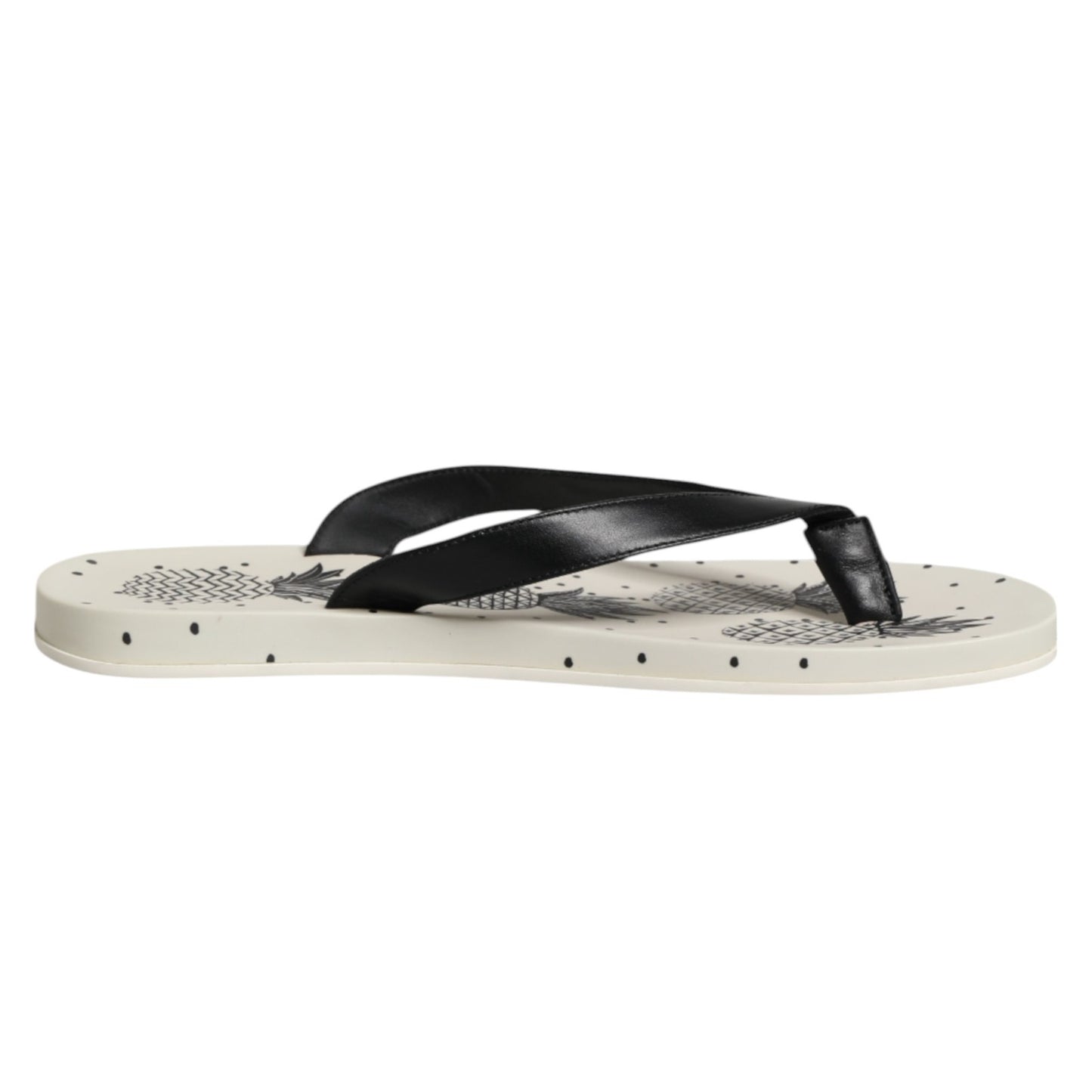 Dolce & Gabbana White Pineapple Print Slides
