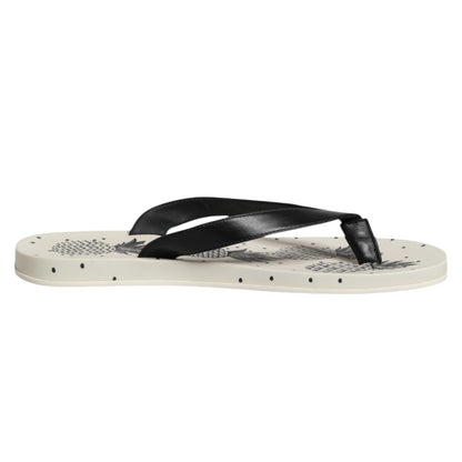 Dolce & Gabbana White Pineapple Print Slides