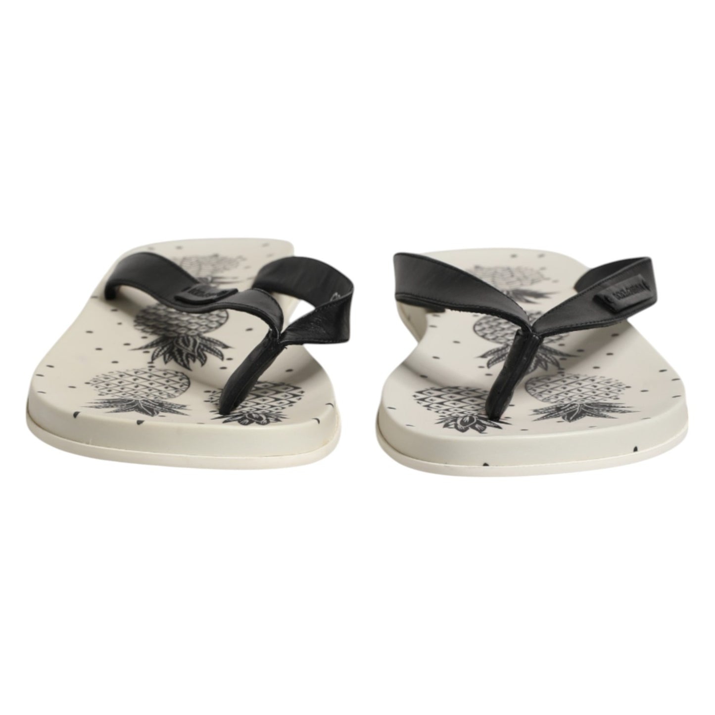Dolce & Gabbana White Pineapple Print Slides