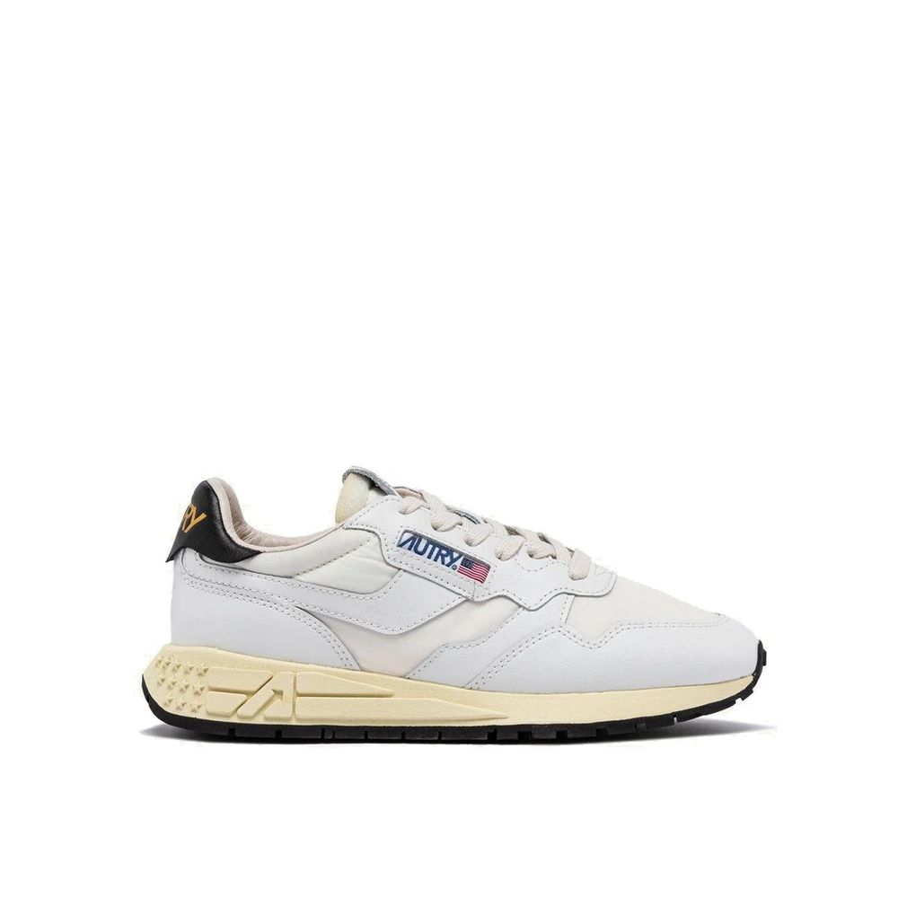 Autry White Fabric Athletic Sneakers for Women