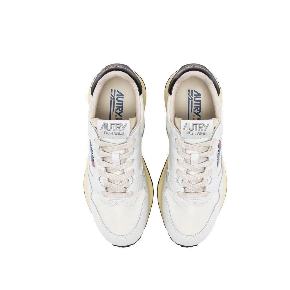 Autry White Fabric Athletic Sneakers for Women