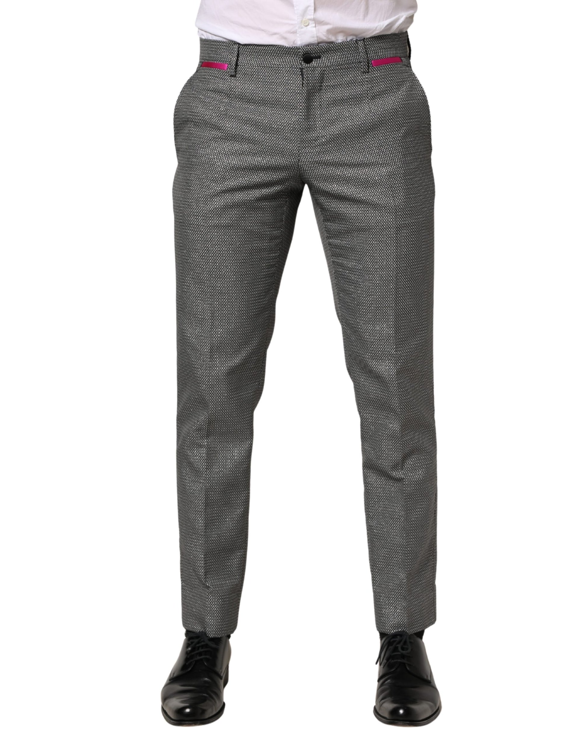 Dolce & Gabbana Gray Viscose Skinny Men's Dress Trouser Pants