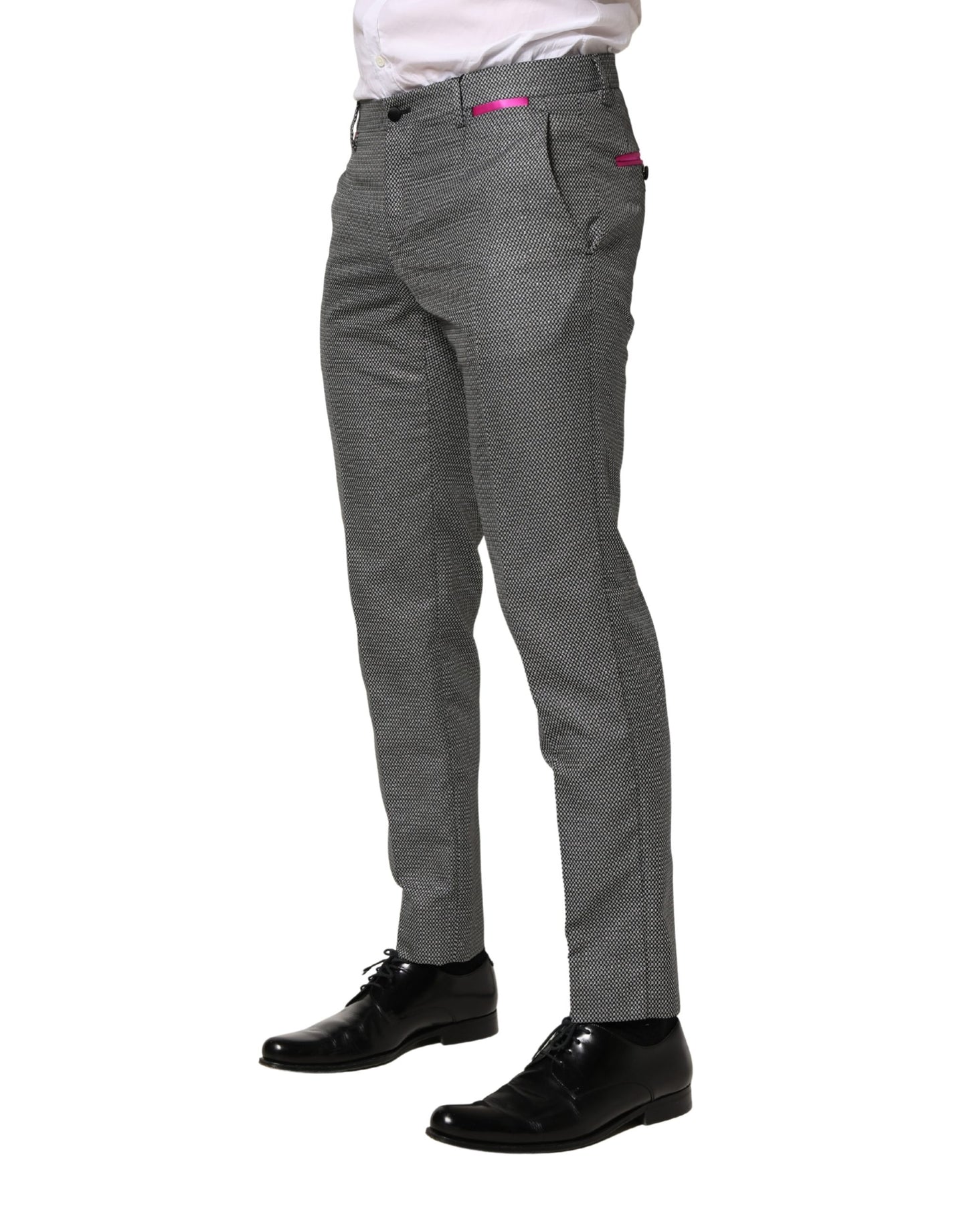 Dolce & Gabbana Gray Viscose Skinny Men's Dress Trouser Pants