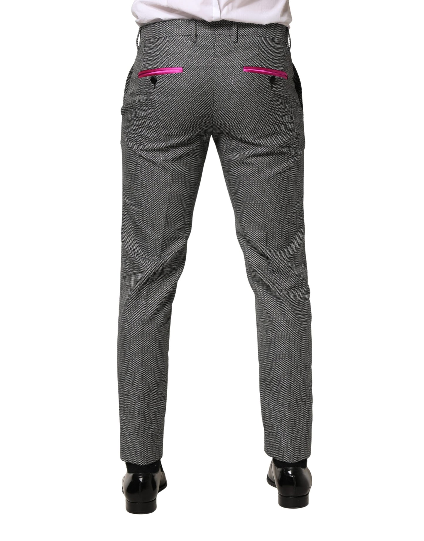 Dolce & Gabbana Gray Viscose Skinny Men's Dress Trouser Pants