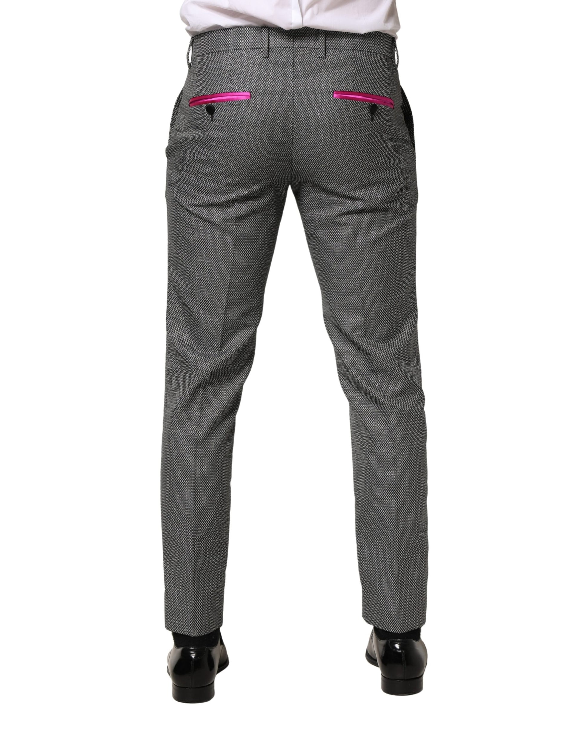 Dolce & Gabbana Gray Viscose Skinny Men's Dress Trouser Pants
