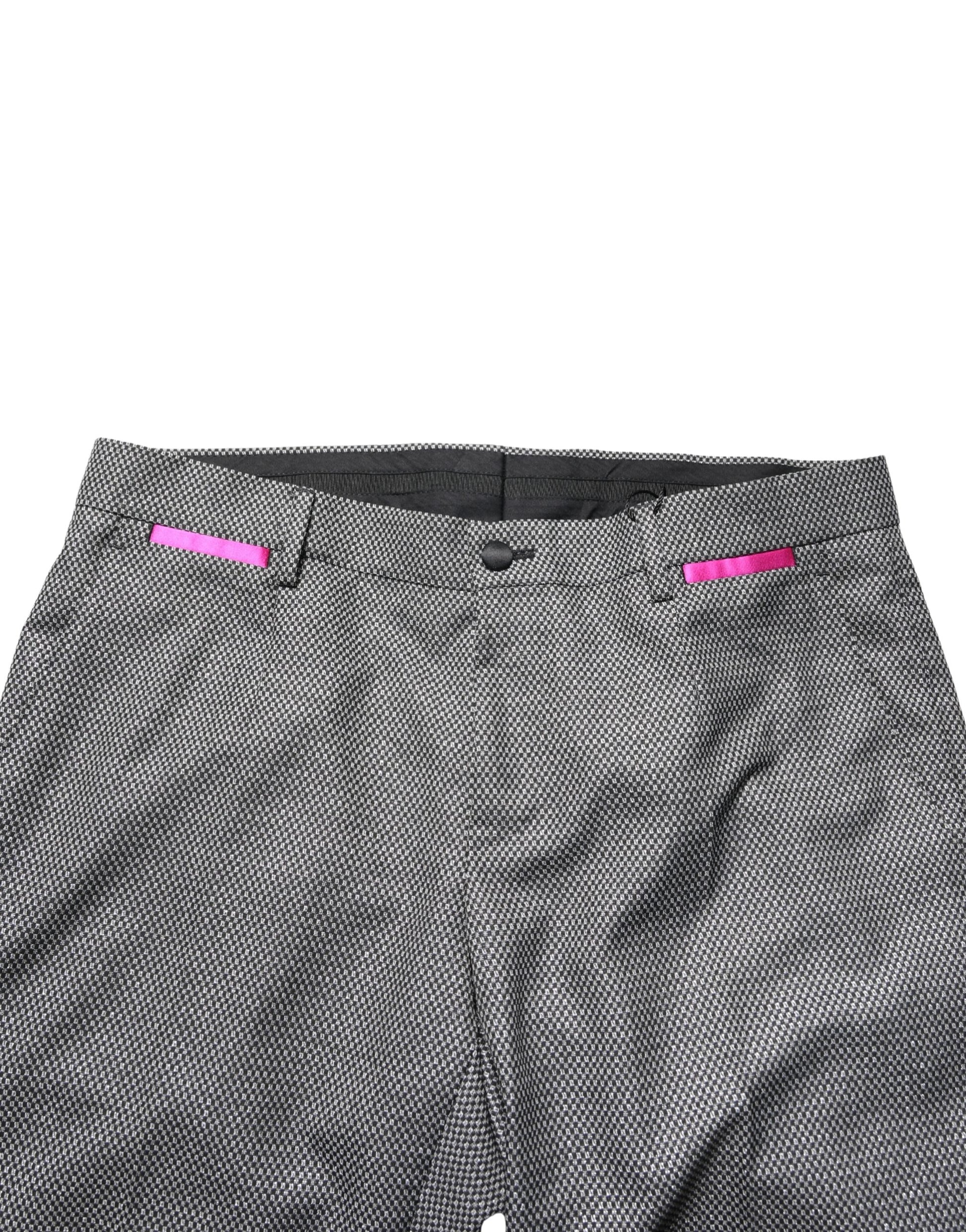 Dolce & Gabbana Gray Viscose Skinny Men's Dress Trouser Pants