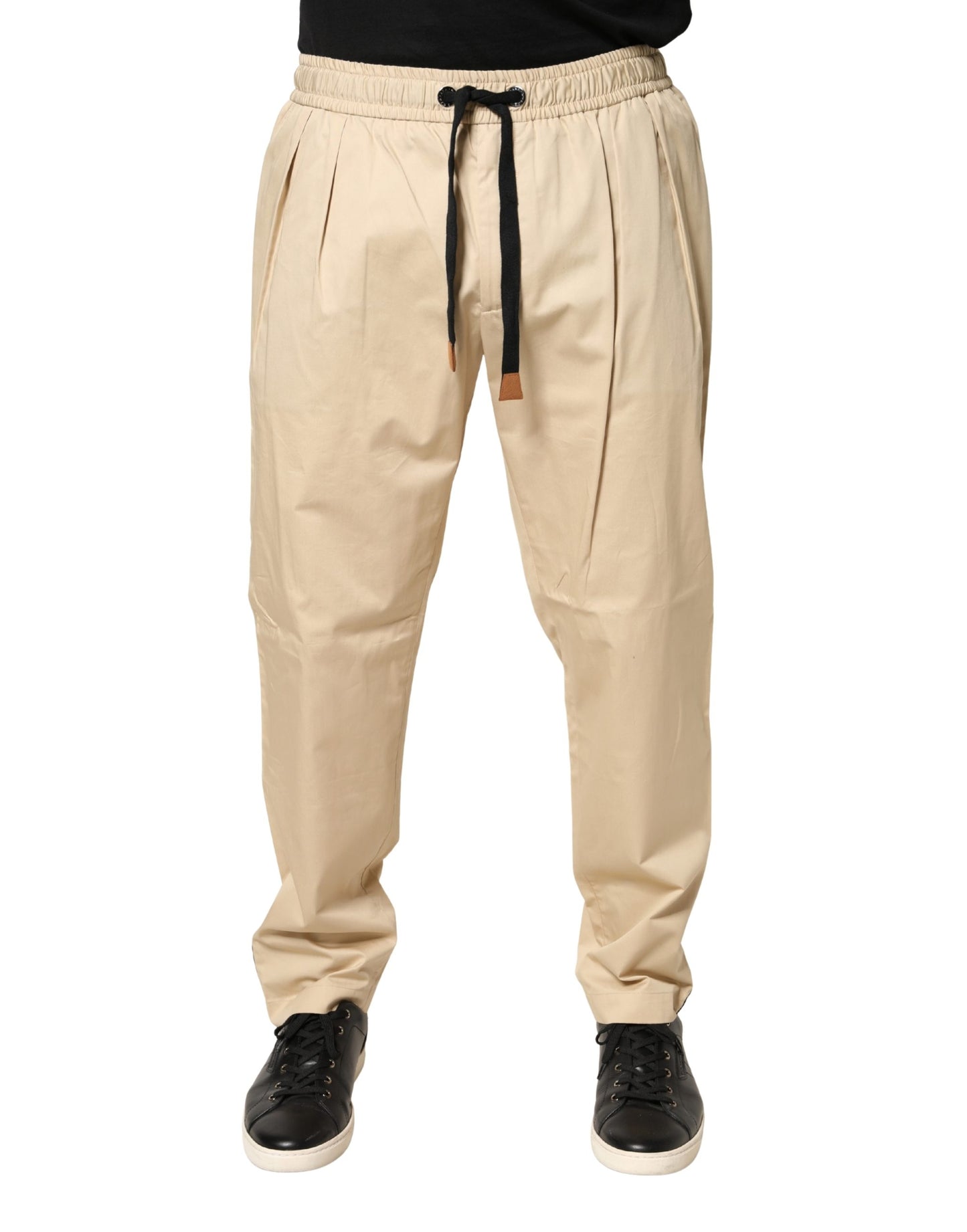 Dolce & Gabbana Beige Cotton Skinny Men Jogger Trouser Pants
