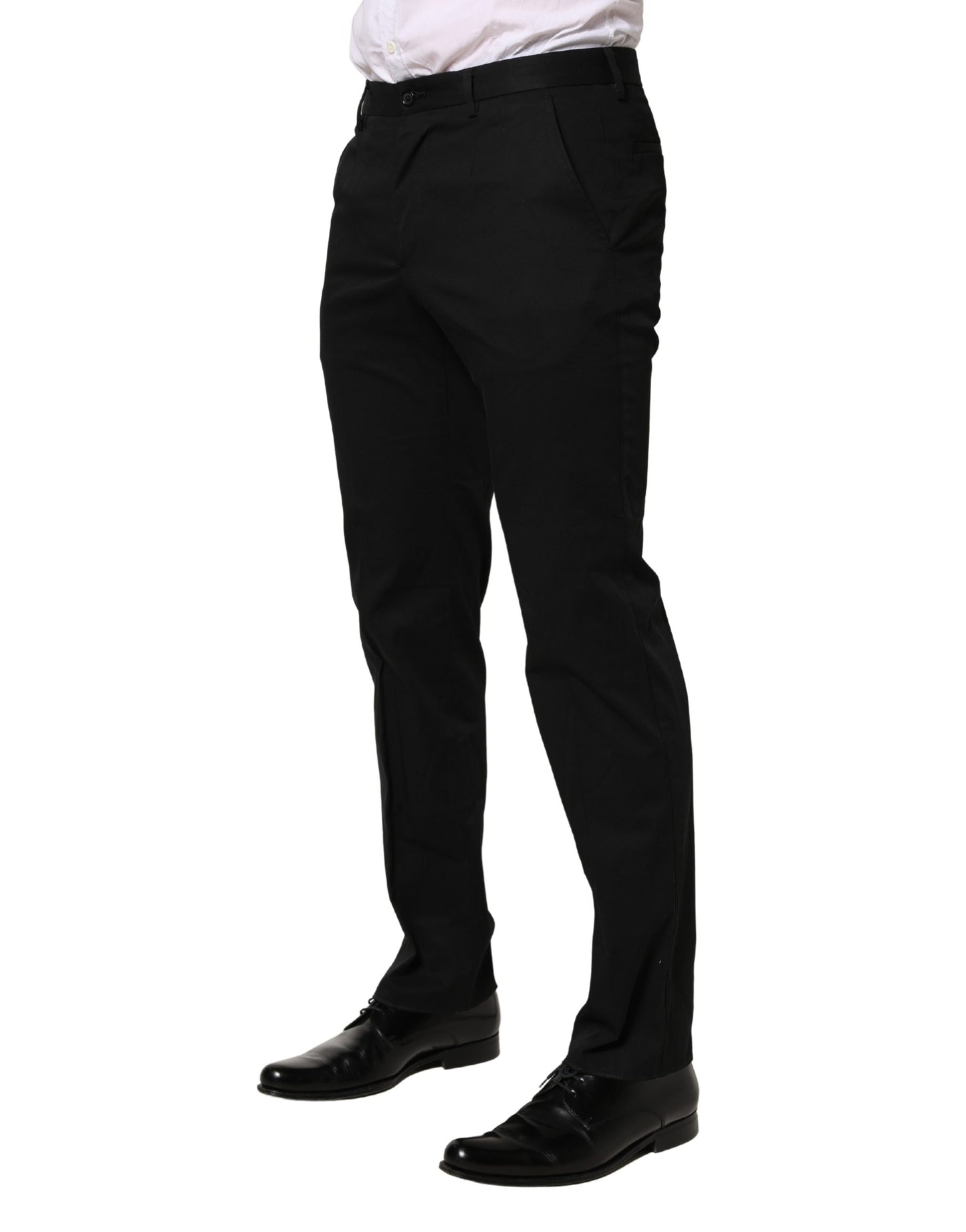 Dolce & Gabbana Black Cotton Skinny Dress Formal Trouser Pants
