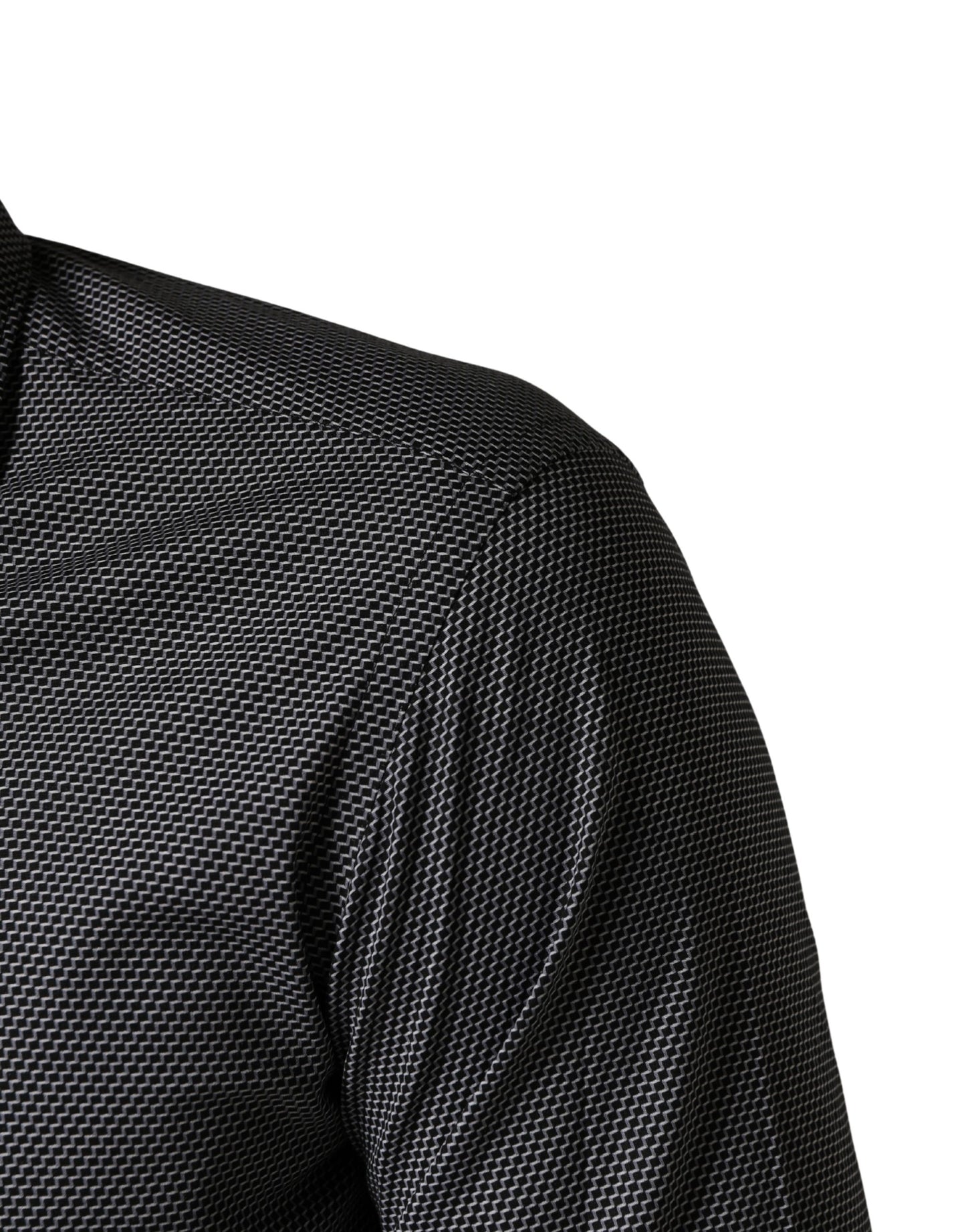 Domenico Tagliente Gray Patterned Long Sleeves Men Dress Shirt