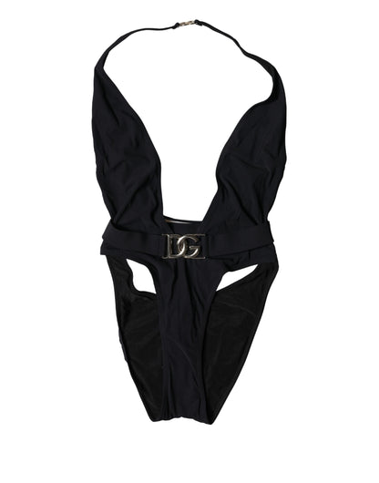 Dolce & Gabbana Black DG Nylon One-Piece Swimsuit
