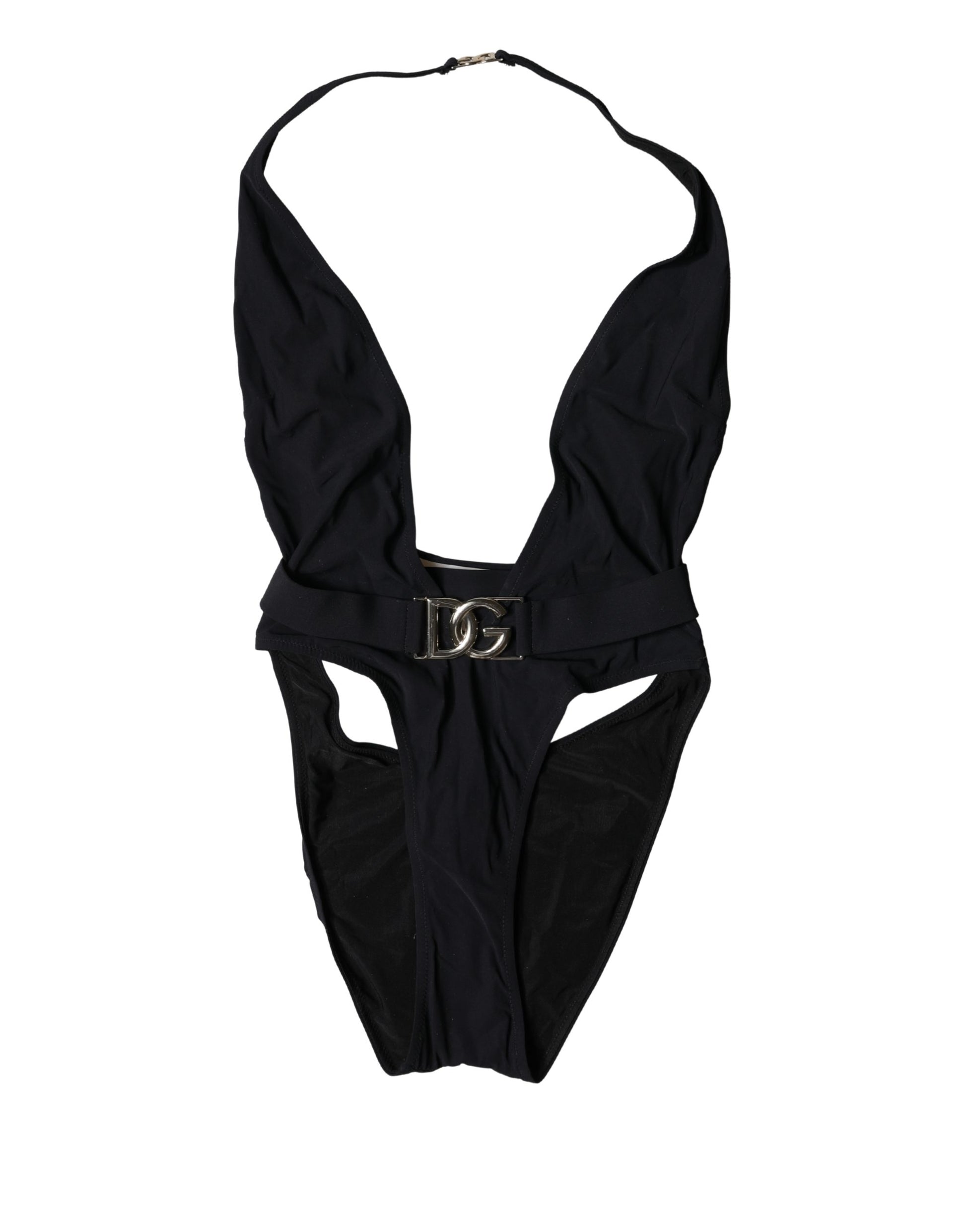 Dolce & Gabbana Black DG Nylon One-Piece Swimsuit
