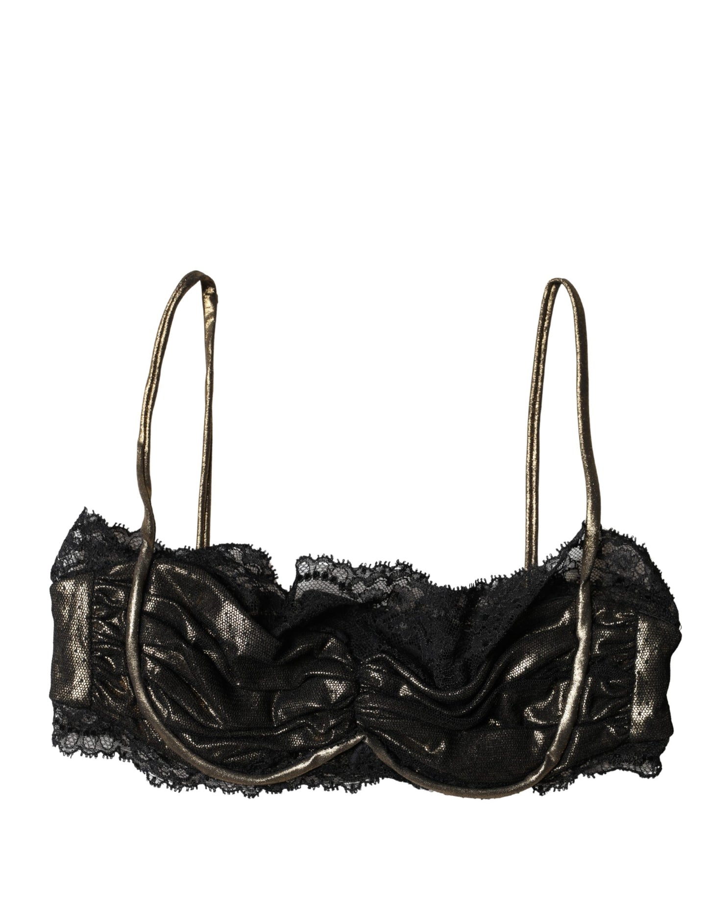 Dolce & Gabbana Black Silk Underwired Balconnet Bra