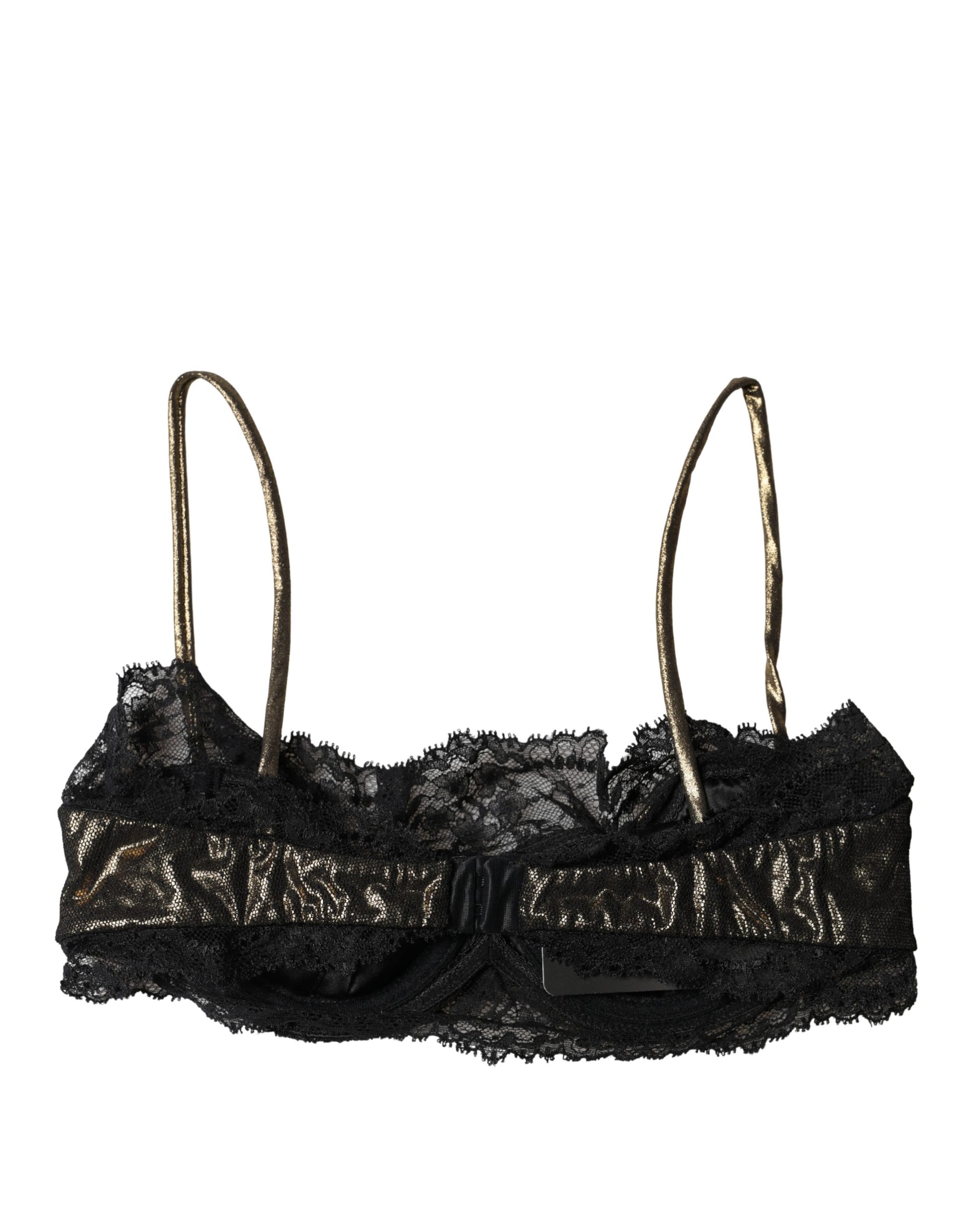 Dolce & Gabbana Black Silk Underwired Balconnet Bra
