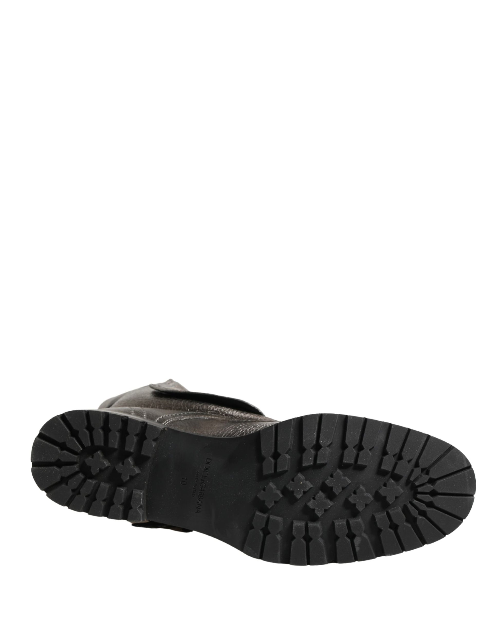 Dolce & Gabbana Metallic Silver Combat Biker Boots for Men