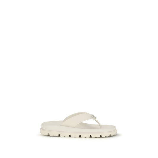 Prada White Lug Sole Flip Flop Sandals