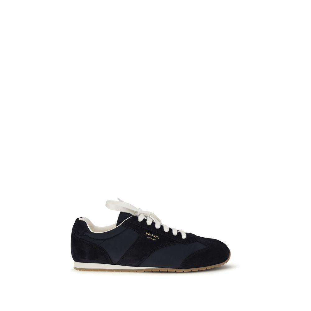Prada Blue Calf Leather Bos Taurus Low Top Sneakers