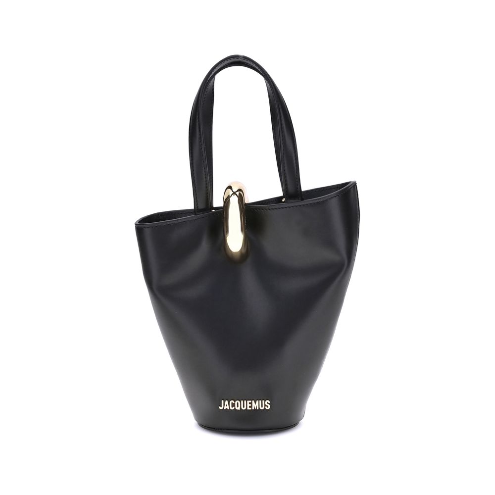 Jacquemus Black Smooth Leather La Bambola Small Bucket Bag