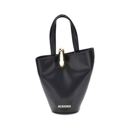 Jacquemus Black Smooth Leather La Bambola Small Bucket Bag