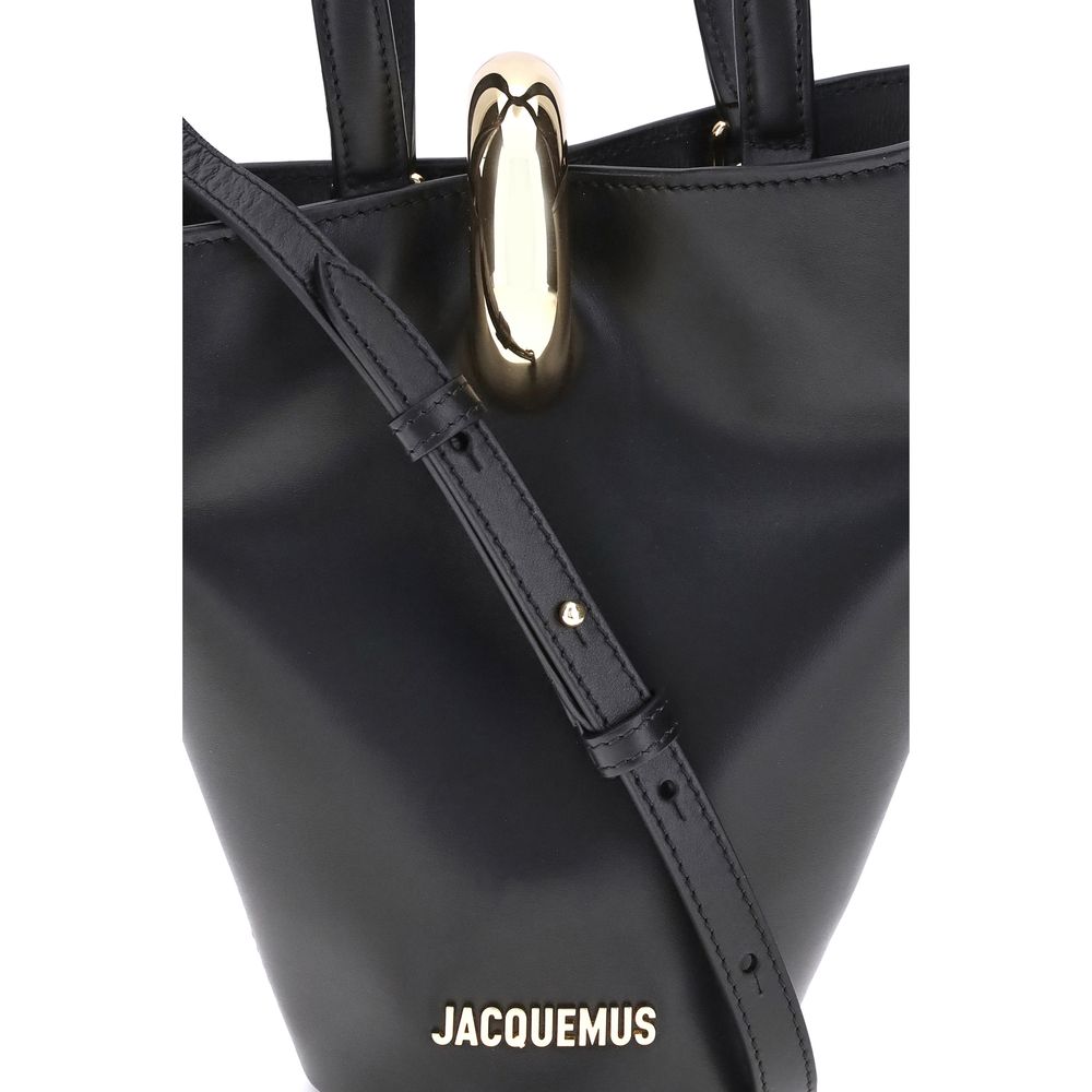 Jacquemus Black Smooth Leather La Bambola Small Bucket Bag