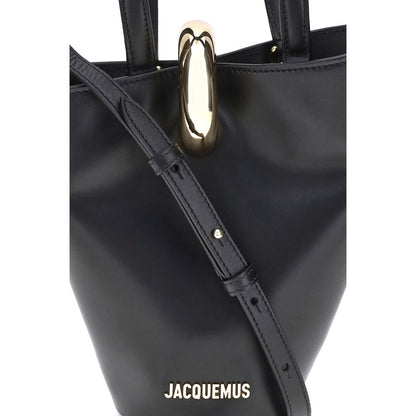 Jacquemus Black Smooth Leather La Bambola Small Bucket Bag