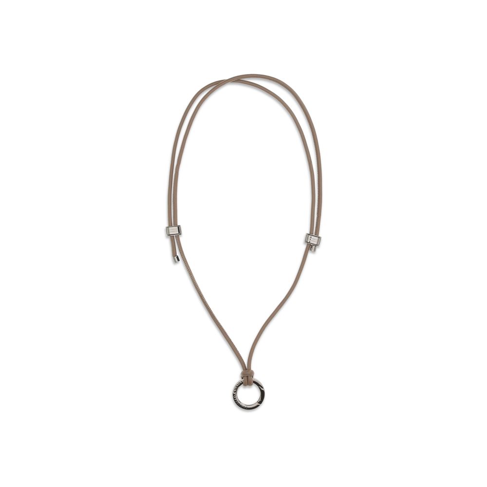 Brunello Cucinelli Black Calf Leather Bos Taurus Eyeglasses Cord