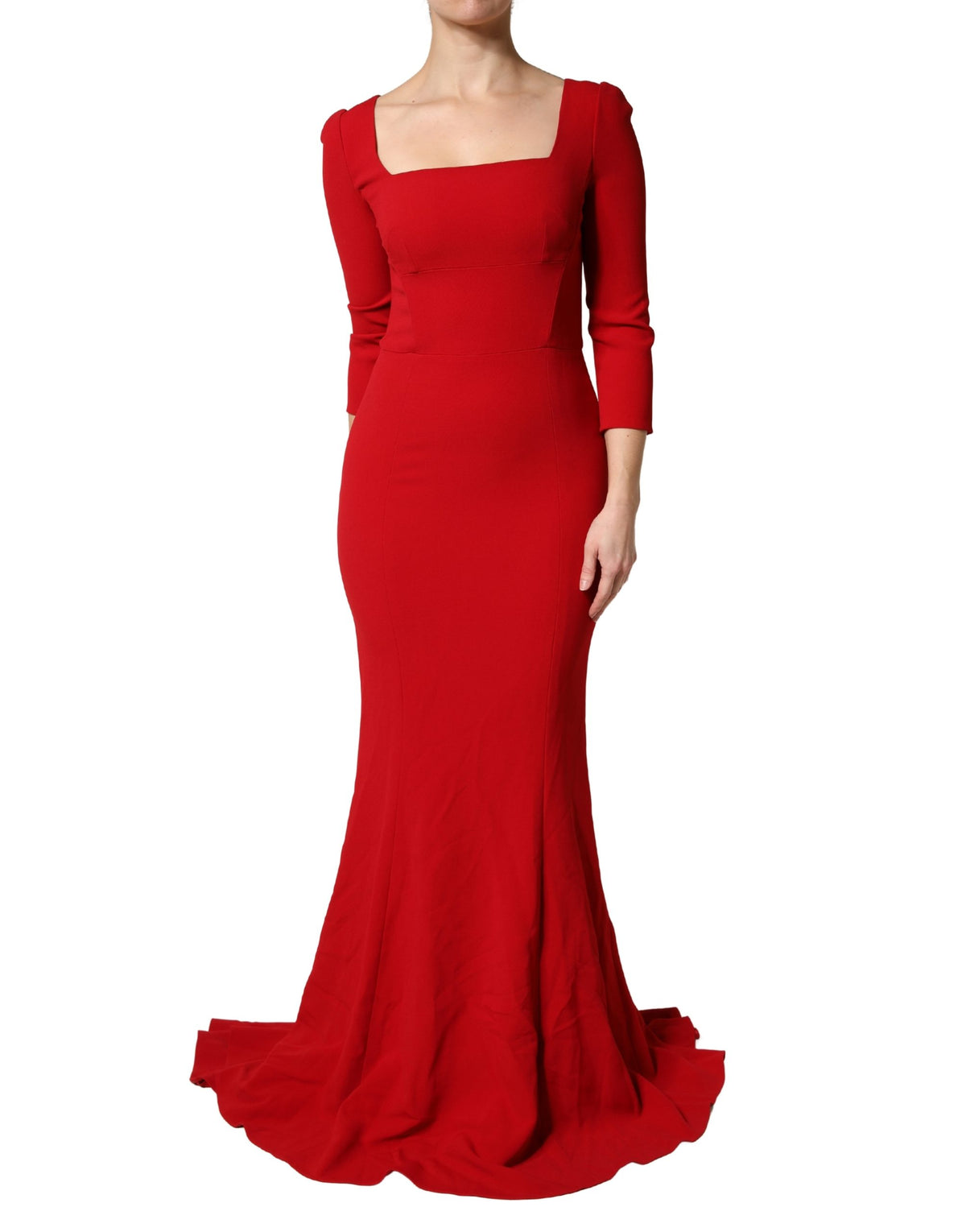 Dolce & Gabbana Red Sheath Bodycon Maxi Mermaid Dress