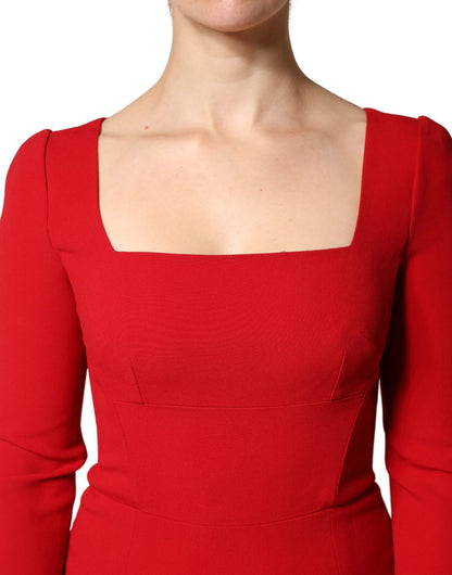 Dolce & Gabbana Red Sheath Bodycon Maxi Mermaid Dress
