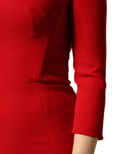 Dolce & Gabbana Red Sheath Bodycon Maxi Mermaid Dress