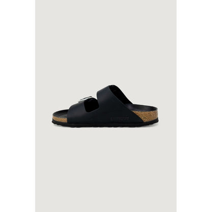 Birkenstock Black Synthetic Slippers - Arizona Big Buckle Slide Sandals