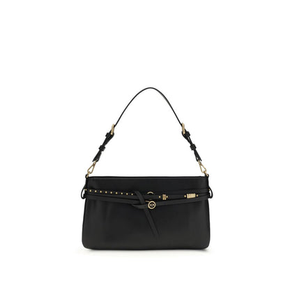 PINKO Black Calf Leather Belt Classic Shoulder Bag