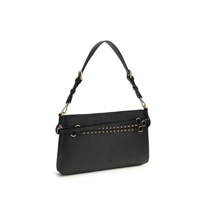 PINKO Black Calf Leather Belt Classic Shoulder Bag